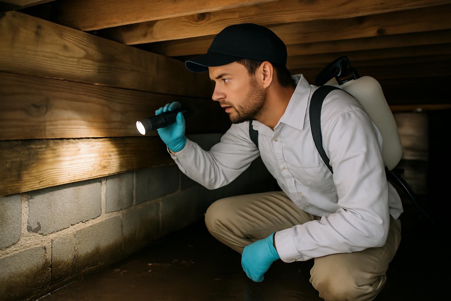 A local pro checking a Eureka crawlspace
